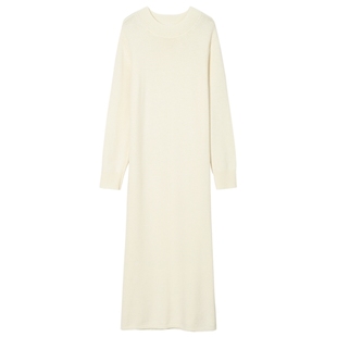 伊芙丽可机洗基础百搭羊毛加厚保暖长款内搭针织连衣裙女秋冬裙子