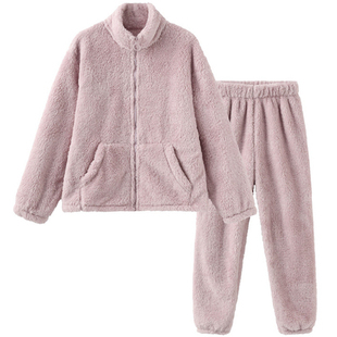 超柔软珊瑚绒睡衣女2025新款冬季可外穿加厚保暖法兰绒家居服套装