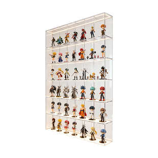 定制亚克力手办展示柜置物架陈列架家用带灯透明盲盒收纳柜隔断柜