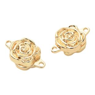 14K包金保色五角星磁铁扣手工diy珍珠手链桃心收尾扣花朵形吸铁扣