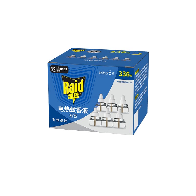 雷达电热蚊香液补充液替换装 29.4ml*6瓶可用336晚驱蚊无香无烟