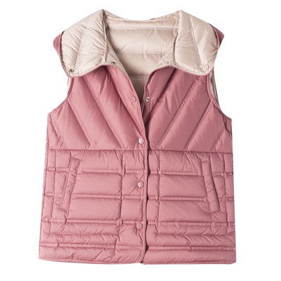 连帽轻薄羽绒马甲短款时尚简约