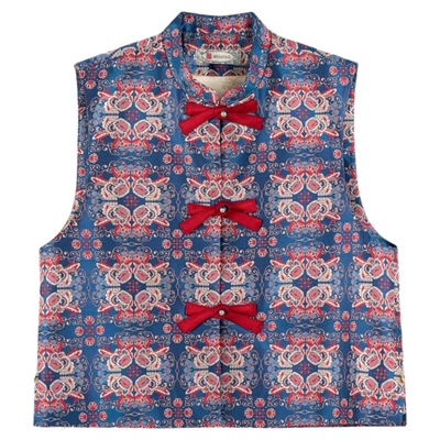 曼奢蜀锦新中式醒狮马甲