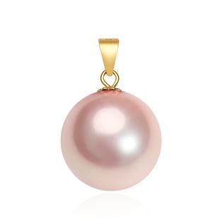 925银贝珠吊坠单颗不含链仿黑珍珠项链女18k玫瑰金色单独单坠正品