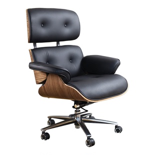 伊姆斯真皮电脑椅家用办公转椅现代商务老板椅可躺舒适大班椅