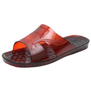 男士硬底生胶牛筋底防滑塑胶塑料浴室冲凉防臭耐磨洗澡家居凉拖鞋