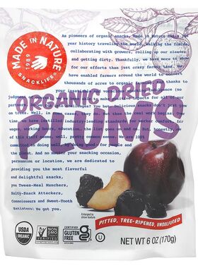 美国Made in Nature Organic Plums无麸拒绝蔗糖无硫李子干170g