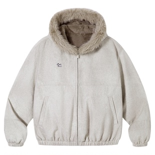 PSO Brand男装女装【肌理绒感】可爱西高地毛领连帽夹克外套女款