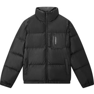 gxg.jeans男装冬季日常黑色面包服保暖短款立领羽绒服外套男