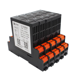 导轨式热电偶温度变送器K型转4-20mA电流0-10V压信号隔离一入二出
