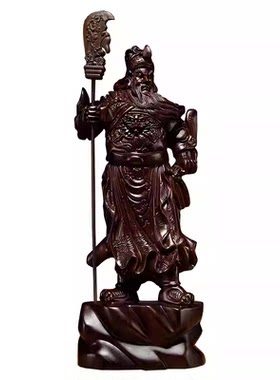 关公像祝福实木摆件木雕木头财神