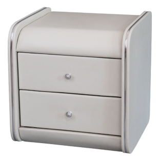 床头柜皮质软包简约现代百搭卧室家具米白色45cm宽整装皮床边柜子