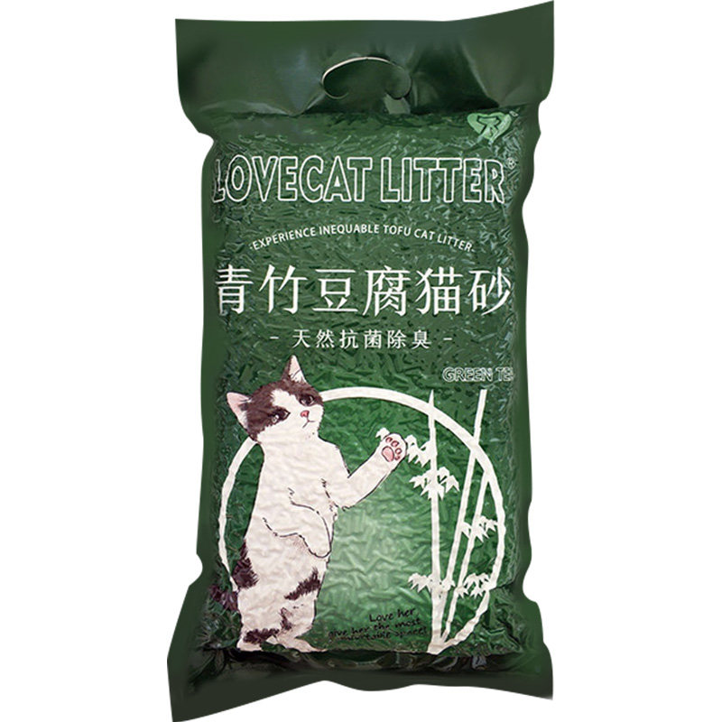 爱宠爱猫绿茶除臭无尘豆腐砂