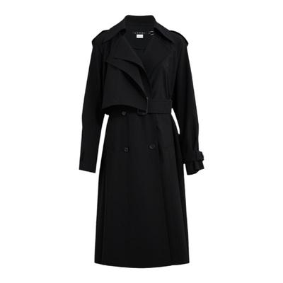 LANDI宽松双排长款系带风衣