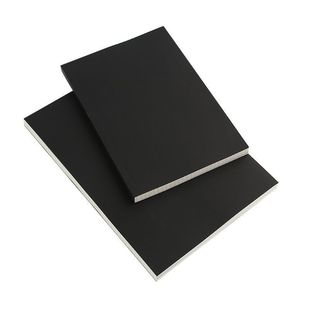 四方伙伴超厚A5空白笔记本黑卡牛皮纸横线网格记事本复古学生实用草稿本日记本子记录方格格子