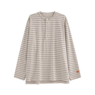 王润原创SOHANA2025复古条纹软弹针织宽松显瘦长袖纸片人廓形T恤