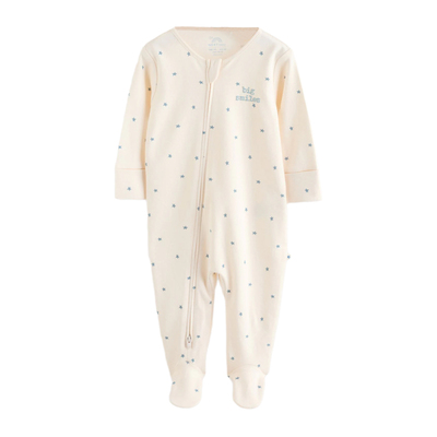英国NEXT婴儿服长袖连体衣新生儿包脚爬服男宝宝春秋星星纯棉睡衣