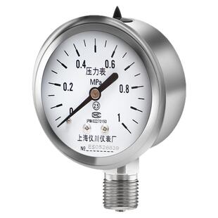厂家直销上海仪川仪表厂不锈钢压力表Y60BF水气油压耐高温耐腐蚀
