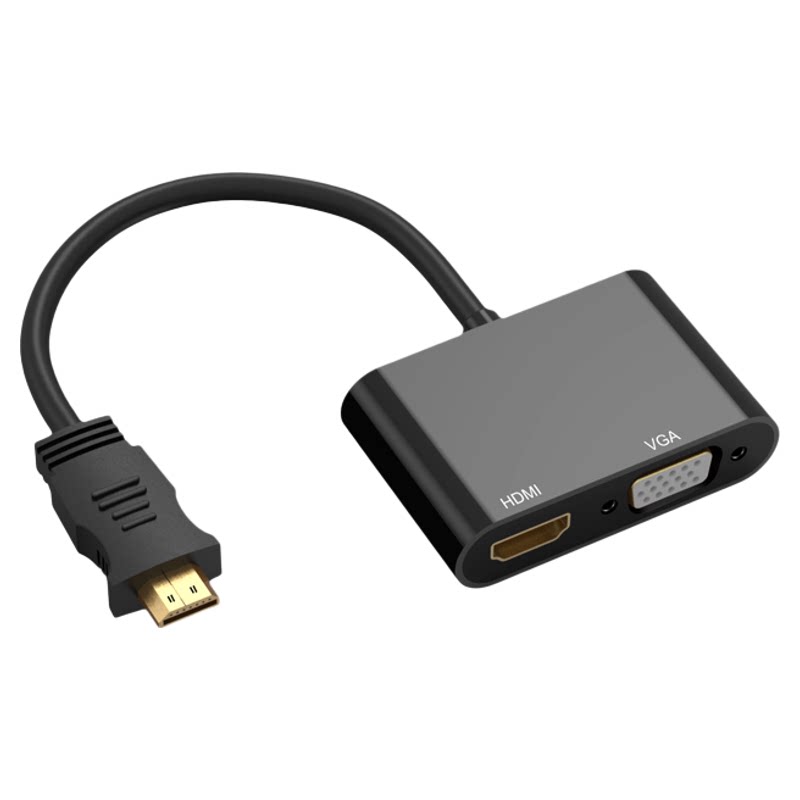 联珵MiniHDMI转VGA+HDMI转换器