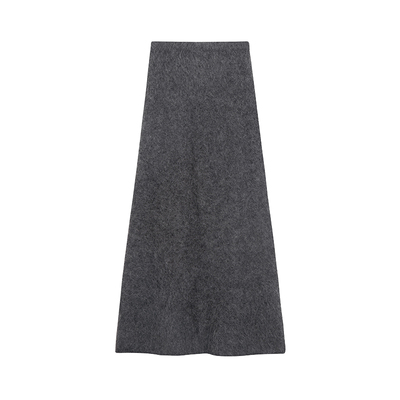 松紧腰裙子进口马海毛针织半身裙