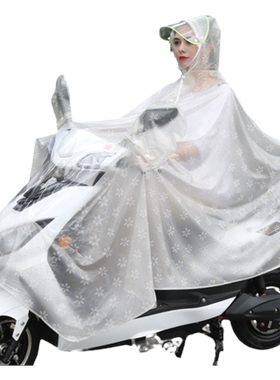 雨衣电瓶车单人透明双面罩加厚