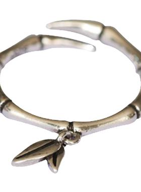 节节高~国风竹节竹叶高级感戒指