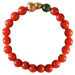 shannai原创「清尘 赤梦 白凝」天然珍珠南红危料翡翠葫芦戒指女