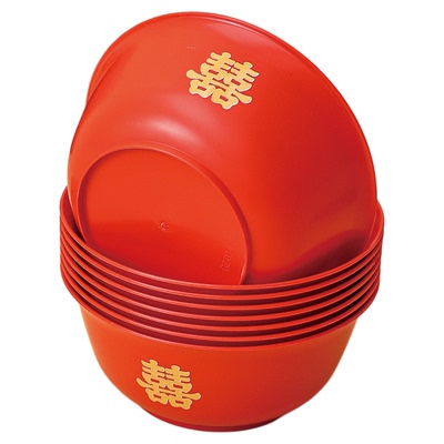 喜碗结婚一次性碗红色拜拜