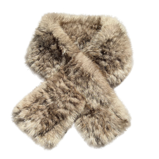 韩版真兔毛编织围巾女秋冬双面加厚保暖围脖高级感百搭皮草毛领子