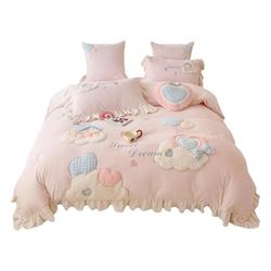 送抱枕！四件套少女冬加厚牛奶绒