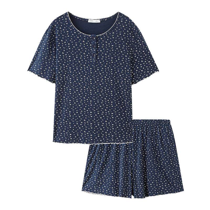 三福抗菌睡衣套装女生春夏季碎花印花家居服甜系宽松可外穿居家服