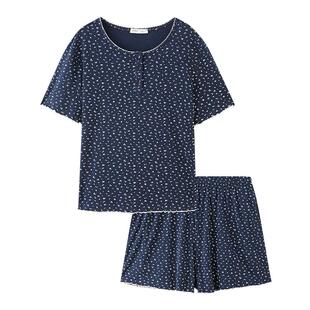 三福抗菌睡衣套装女生春夏季碎花印花家居服甜系宽松可外穿居家服