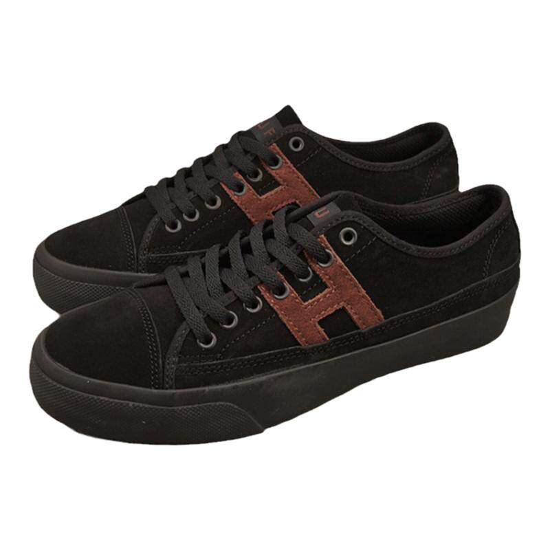 外贸huf hupper 2黑色低帮翻毛皮滑板鞋休闲鞋情侣鞋 王一博同款