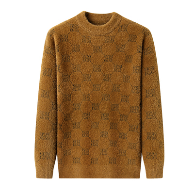 冬季新款加绒加厚半高领水貂绒男