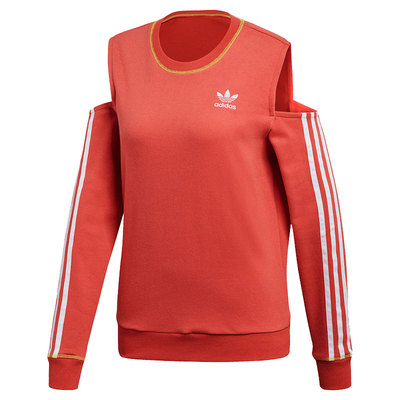 Adidas/阿迪达斯正品三叶草女子露肩时尚运动圆领卫衣DH2995
