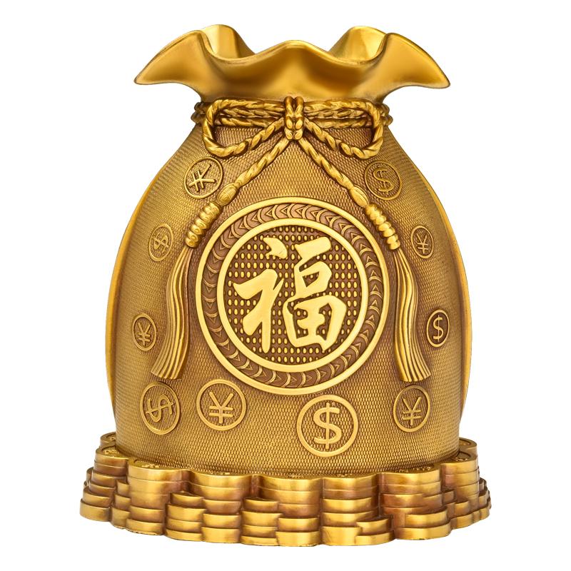 黄铜中式客厅玄关摆件钱袋子福袋