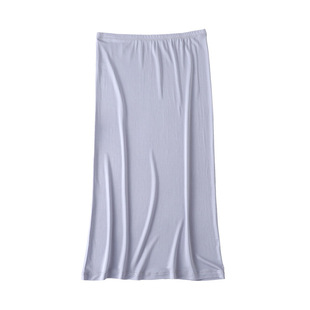 42针加捻100%桑蚕丝打底半身裙 真丝亲肤透气薄款防走光六分衬裙