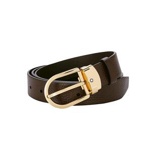 【自营】MONTBLANC万宝龙腰带男商务高档马蹄针扣棕皮腰带129423
