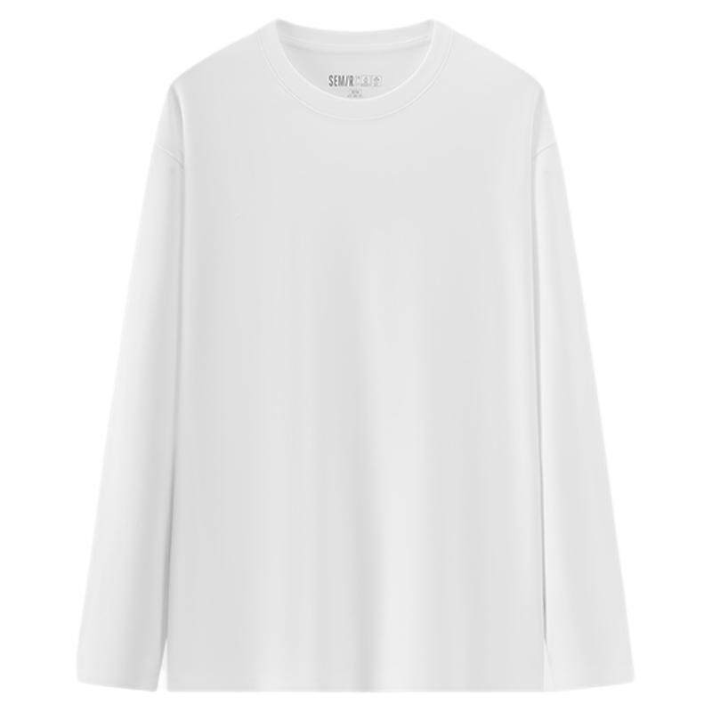 森马纯色吸湿速干圆领长袖T恤男