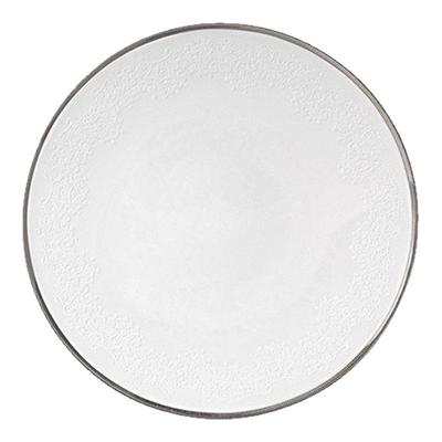 多样屋骨瓷餐具陶瓷盘子圆形菜盘2025高级感碟家用汤盘轻奢纯白风