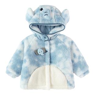 【商场同款】巴拉巴拉儿童外套男童女童毛绒短款上衣2025新款秋冬