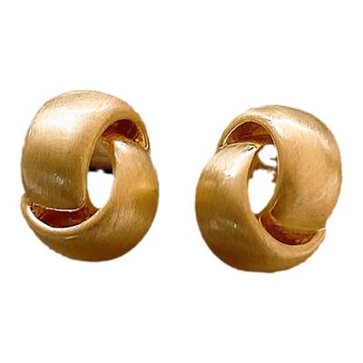 金色拉丝耳环轻奢高级感耳钉