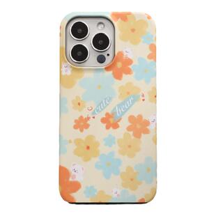 COOSKIN二合一韩国菲林iPhone17 ProMax小清新可爱熊橘色小花16全包磨砂防摔适用苹果14 Plus双层手机壳雾面