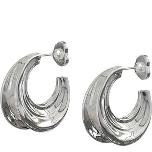 PEARLONA危险花园锋利凤梨小米珍珠C环耳钉女时尚耳饰张予曦同款