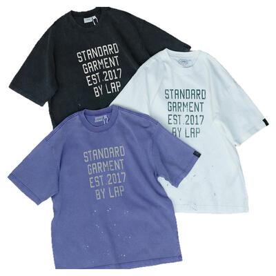 LAPIVIMA WASHED DYED AND WORN TEE 染色水洗磨损泼墨印花T恤