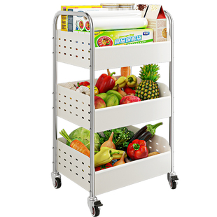 厨房蔬菜拉篮置物架落地多层放水果篮筐橱柜下小推车装菜收纳架子