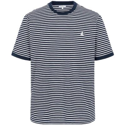 滨波休闲圆领条纹短袖T恤
