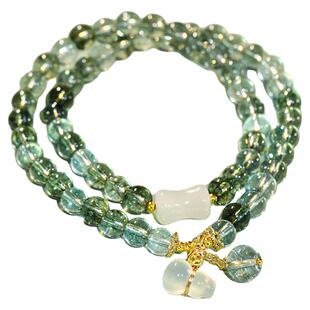 双层叠戴绿幽灵葫芦水晶手链女款2026新款轻奢小众精致高级感手串