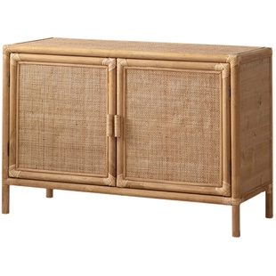 民宿简约藤编储物柜收纳箱家用小户型厨房碗柜靠墙轻奢玄关餐边柜