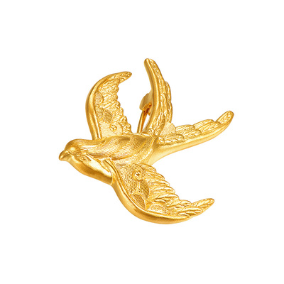 明牌珠宝古法黄金燕子工艺品 吉祥云燕足金摆件AFC0779